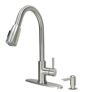 lot 414 image: Better Homes & Gardens Elmont Pull Down Kitchen Faucet with Soap Dispenser