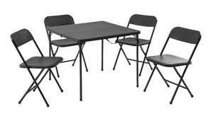 lot 509 image: 5PCS Mainstays Resin Card Folding Table and Four Folding Chairs Set