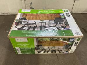 lot 128 image: 3PCS Mainstays Dashwood Steel Outdoor Rocker Chat Set
