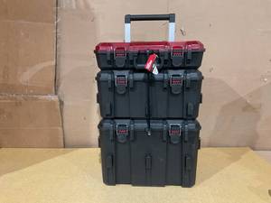 lot 137 image: Hyper Tough Hyper Stack Heavy Duty 3 Piece Modular Rolling Toolbox System