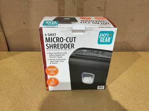 lot 143 image: PenGear 6-Sheet Micro-cut PaperCredit Card Shredder with 3.4 Gallon Bin, Black,Home and Office use