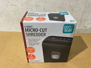 lot 277 image: PenGear 6-Sheet Micro-cut PaperCredit Card Shredder with 3.4 Gallon Bin
