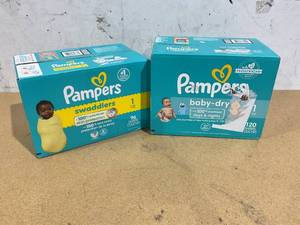 lot 423 image: LOT OF  2 Pampers Diapers Size 1