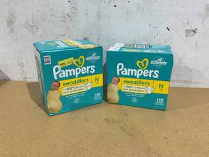 lot 424 image: LOT OF  2 Pampers Diapers Size N