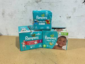 lot 426 image: LOT OF 3 Pampers Diapers Size 4 and 5