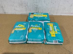lot 431 image: LOT OF 4 Pampers Diapers Size N and 1