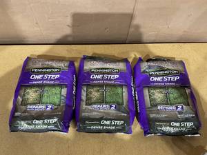 lot 153 image: LOT OF 3 Pennington One Step Complete Dense Shade Patch & Repair Grass Seed Mix, Partial to Full Shade, 5 lb