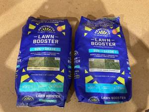 lot 158 image: LOT OF 2 Pennington Lawn Booster Grass Seed and Fertilizer Mix, for Sun to Partial Shade, 12 lb