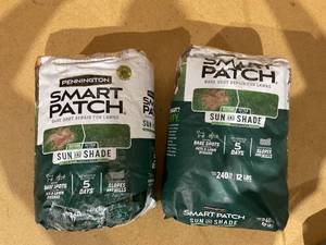 lot 167 image: LOT OF 2 Pennington Smart Patch Sun and Shade Grass Seed Mix, for Sun to Partial Shade, 12 lb