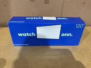 lot 183 image: Onn. 120 Portable IndoorOutdoor 169 Projection Screen with Stand