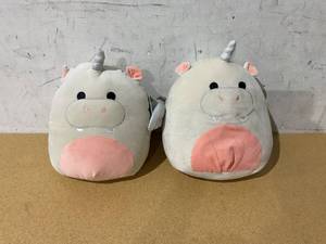 lot 294 image: LOT OF 2 Squishmallows Official 14 inch Haizley the Grey Hippo-Corn