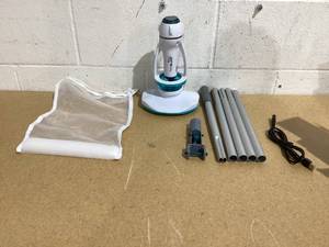 lot 540 image: Kokido White and Blue Telsa 18 Rechargeable Pool Vacuum