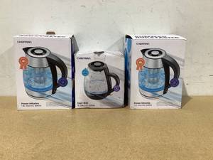 lot 657 image: LOT OF 3 Chefman Electric Kittle