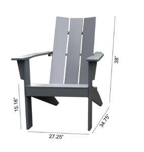 lot 62 image: LOT OF 2 Mainstays Wood Outdoor Modern Adirondack Chair, Grey Color