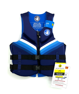 lot 300 image: Body Glove Mens Dual-Size Evoprene PFD Life Jacket and Vest Male Large, Extra Large, Blue