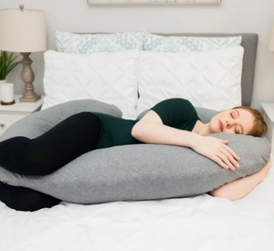 lot 374 image: Leachco Sleeper Keeper Total Body Pregnancy Pillow - Jersey Gray