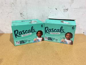 lot 441 image: LOT OF 2 Rascals Premium CoComelon Absorbent Baby Diapers Size 6, 54 Count
