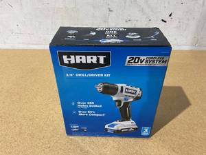 lot 346 image: HART 20V 38 DrillDriver Kit with 250 ft-lb Torque, 1.5Ah Lithium-Ion Battery and Charger