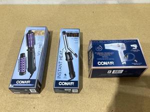 lot 709 image: LOT OF 3 Conair Hair Tools