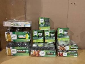 lot 215 image: LOT OF Mason Jars Miscellaneous Sizes