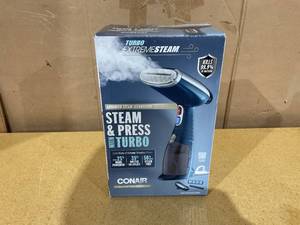 lot 217 image: Conair Handheld Garment Steamer for Clothes, Turbo ExtremeSteam 1550W, Portable Handheld Design, Strong Penetrating Steam GS38R