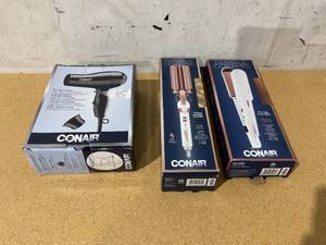 lot 717 image: LOT OF 3 Conair Hair Tools