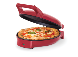 lot 216 image: Dash 12 inch Pizza Griddle Red Personal Pizza Maker with Dual Cooking Surfaces