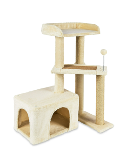 lot 460 image: Vibrant Life 31inch High Cat Condo with Lookout Tower,Beige