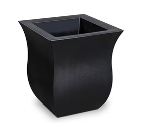 lot 592 image: Mayne Valencia 16 in. Square Black Polyethylene Planter