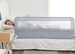 lot 602 image: Regalo Hideaway Bedrail, Gray Baby Safety Rail, Safety Bed Rail