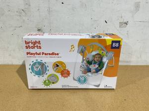 lot 577 image: Bright Starts Playful Paradise Portable Compact Baby Swing with Toys, Unisex, Newborn 