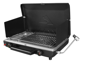 lot 314 image: Ozark Trail 2-in-1 Portable 2 Burner Propane Camp Stove Grill