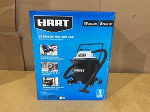 lot 579 image: HART 16 Gallon 6 Peak HP Poly WetDry Vacuum