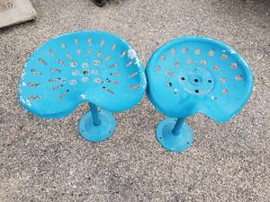 lot 3 image: Set of 2 Tractor Bar Stool seats For Bar Area Mancave She Shed