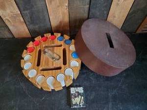 lot 10 image: Full Lot of poker Chips in Mid Modern Case, with Elvis Cards