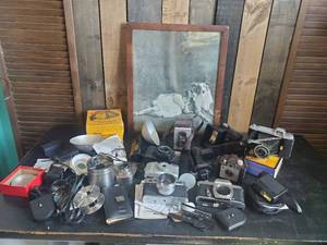 Vintage Lot of Cameras Kodak Expandable tourist, Konica, Vivitar, and much more