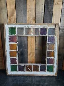 lot 44 image: Amazing Colorful Stained glass Window,  so Pretty, Needs some TLC but it is Amazing
