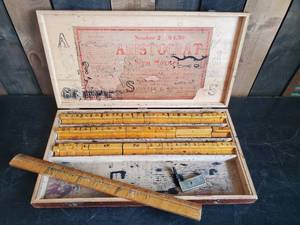 lot 70 image: No. 2 Aristocrat Sign Marker Numbers Letters ruler and More with Case