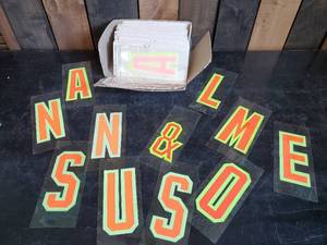 lot 73 image: Large Lot of Window Letters Numbers Symbols and more for Advertising
