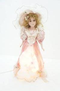 lot 157 image: light-up porcelain doll 19 tall