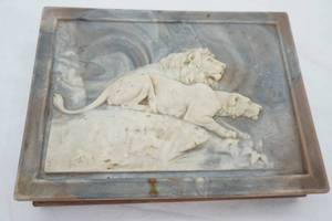 lot 180 image: Marble Covered Jewelry Box 10x7.5