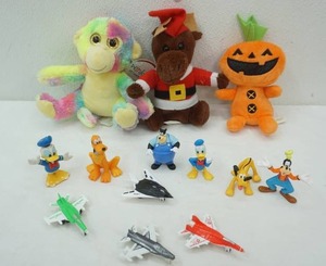 lot 249 image: Small Disney Figurines, jets, and stuffed animals