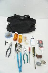 lot 270 image: cloth tool bag & contents