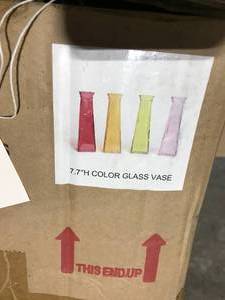 lot 110 image: COLOR GLASS VASES, 24 COUNT