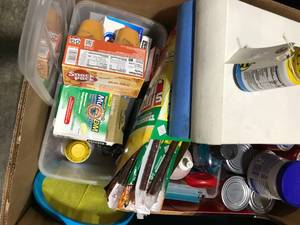 lot 83 image: BOX PAST DATED FOOD AND OTHER MISC ITEMS