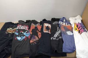 lot 126 image: Assorted Music T-Shirts - Metallica, Bob Dylan, Meat Loaf