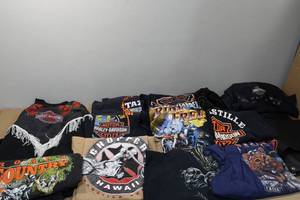 lot 133 image: Assorted Motorcycle T-Shirts - Vintage Harley Sweatshirt, Sturgis