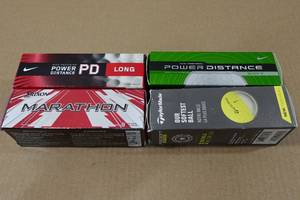 lot 188 image: 4 3-Packs of Golf Balls - Nike, TaylorMade