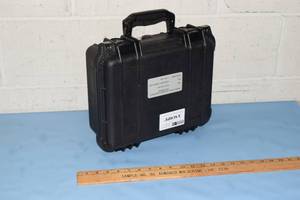 lot 21 image: Molded Plastic Hard-Sided Foam-Lined Small ATA Waterproof Travel  Storage Case w Carry Handle - 14x12x6