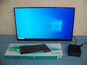 lot 42 image: Intel NUC Micro  Mini PC Computer System with Microsoft Windows 10 Pro & Office - Includes Monitor & Keyboard